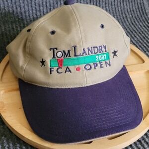 Vintage Tom Landry Hat Cap 2001 FCA Open‎ Dallas Cowboys Adjustable Strap VTG